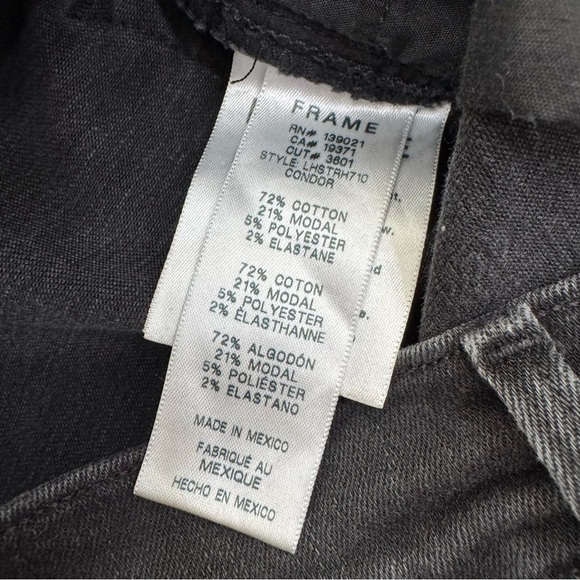 Frame Denim Le High Straight Release Hem Jeans black gray Sz 28 - Picture 5 of 9